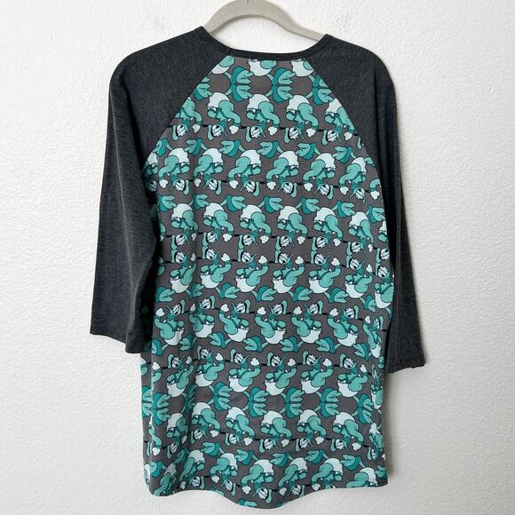 [Lularoe] Disney Donald Duck Randy Raglan Sleeve Crew Neck T-Shirt Size Large L - Picture 2 of 11